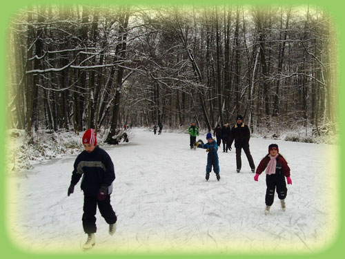 Schlittschuhfahren im Winter